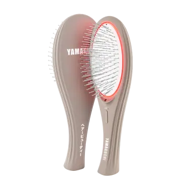 Массажная расческа с миостимуляцией Yamaguchi EMS Hair Brush Сappuccino